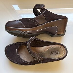 Rialto Mystical Mary Janes Clogs Shoes Womens Brown Leather/Suede Size 9.5M